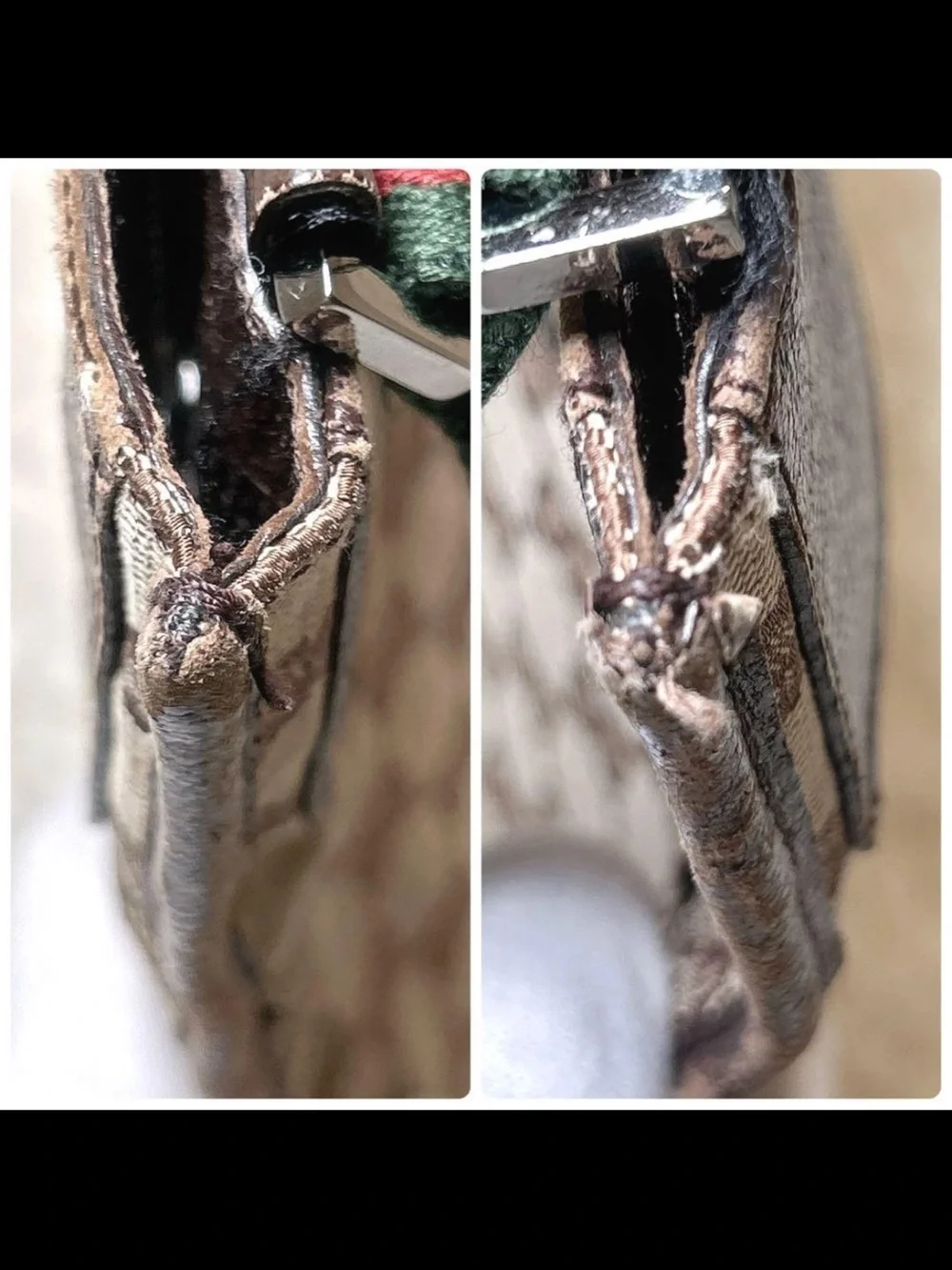 Gucci Beige/Brown GG Canvas Messenger with Green-Red Web Strap